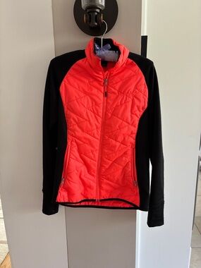 Avalanche Black & Coral Quilted Hybrid Utility Jacket